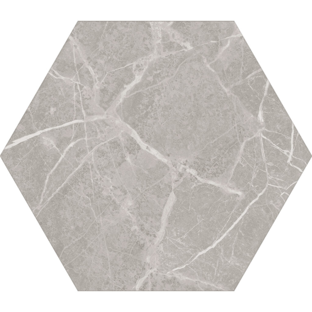 Hexagonal 17 Grey Athens - 17 x 19,5 cm - Ceramica - 1era