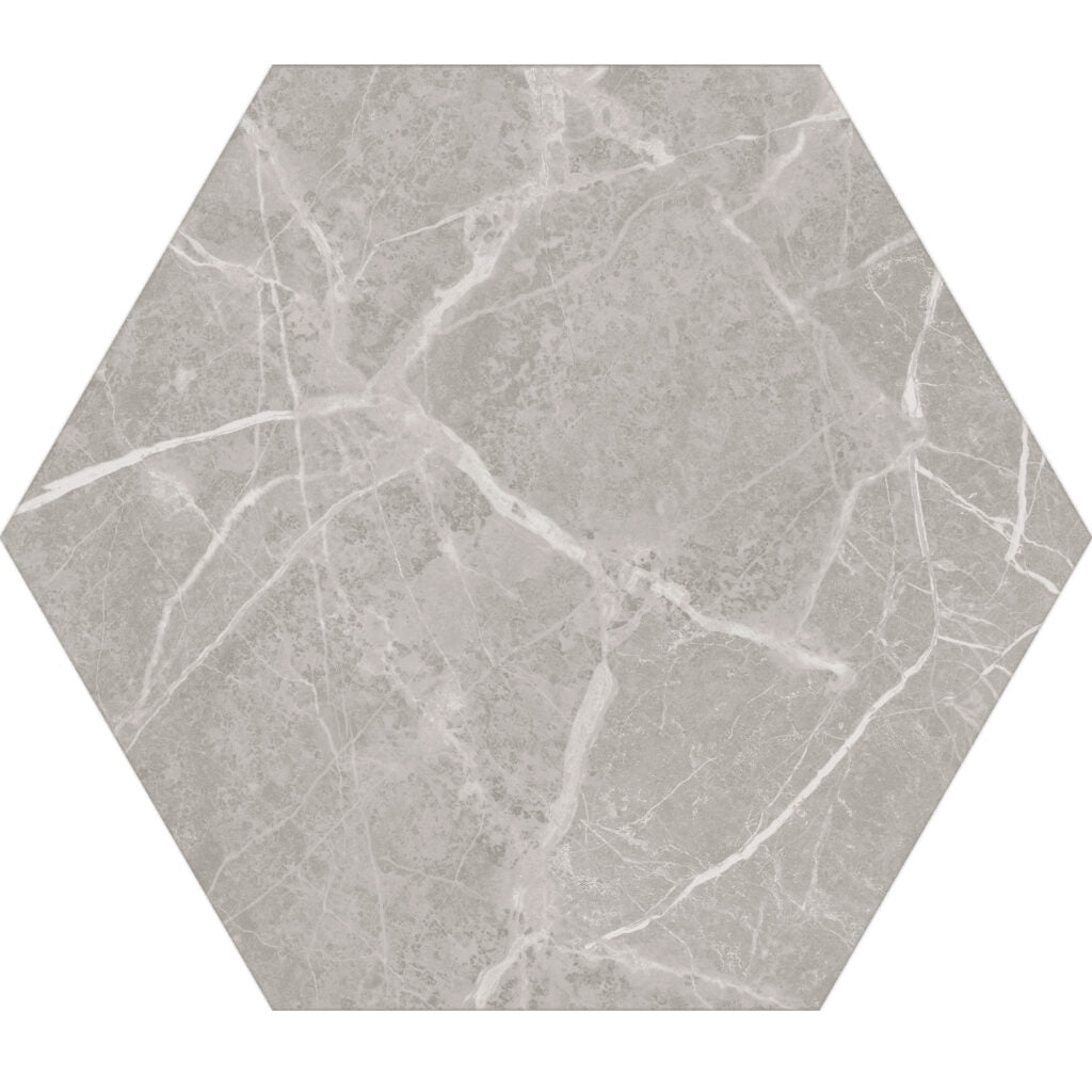 Hexagonal 17 Grey Athens - 17 x 19,5 cm - Ceramica - 1era