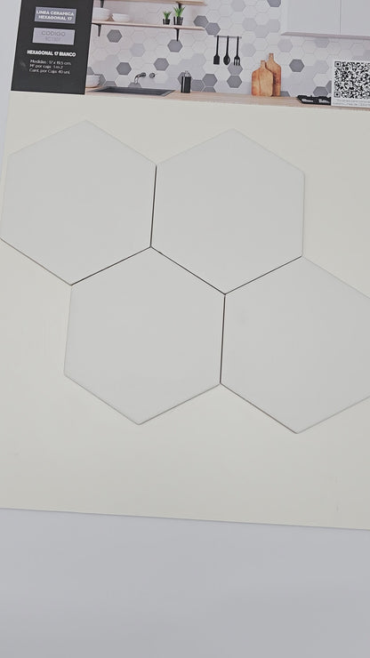 Hexagonal 17 Bianco - 17 x 19,5 cm - Ceramica - 1era